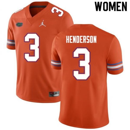 Women's Florida Gators #3 Xzavier Henderson NCAA Nike Orange Authentic Stitched College Football Jersey DXE8062RA